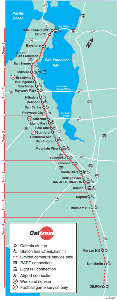 샌프란시스코 기차(CALTRAIN) 일정표