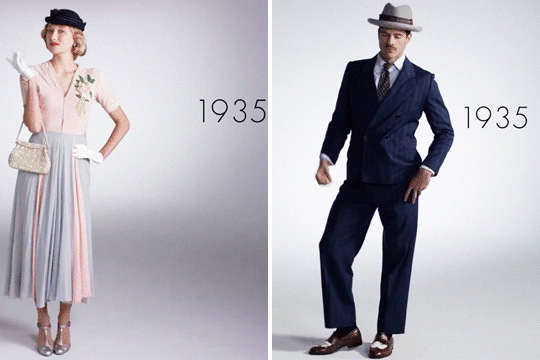 100년간 미국인들의 패션 변화를 한 눈에 - 패션 모델의 재치있는 포즈가 흥미진진해