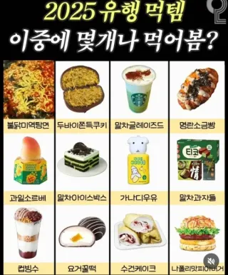 2025년 유행 먹템