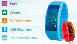 3D 페도메터(Pedometer) 터치 칼로리 스마트 워치 - USB 인터페이스 아이디어가 돋보이는 스마트 워치, 칼로리 측정은 기본, 8GB의 USB 용량 제공