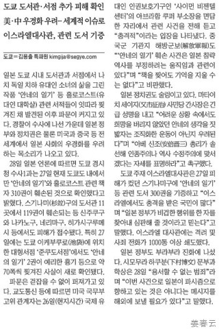 일본-안네의 일기 훼손 파문 확산-미일 우경화 우려, 세계적 이슈로 떠올라-일본이 파시즘으로 향하고 있지 않다는 증거 보여줄 필요 있어
