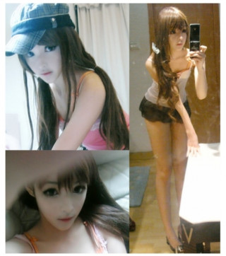 11년 2월 인형외모로 인터넷을 달궜던 중국의 왕지아인