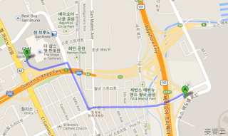가족과 함께 미국 가서 제일 처음 한 일은 반즈앤 노블 쥬니어에서 책 구경 - 샌프란시스코 공항에서 자동차로 4분 거리에 있는 쇼핑몰 더 샵(The Shop)에 위치