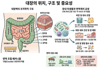 대장의 위치, 구조 및 대장의 우리몸에서의 중요성