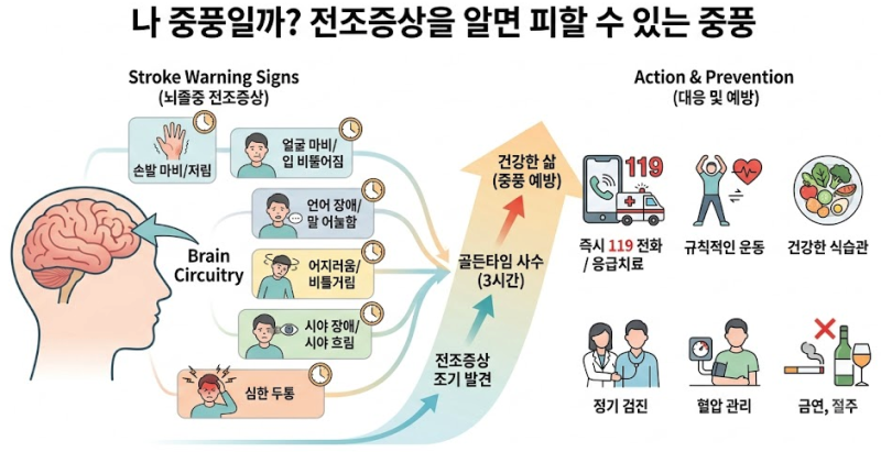 중풍(뇌졸증) 의심 전조증상 16가지 - 즉각적인 대처로 후유증 최소화 필요해