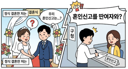 별 이유 없이 혼인신고를 미루어 왔는데 최근 남편이 부정한 관계에 있는 여자와 먼저 혼인신고를 한 경우, 정식 결혼한 저는 어떻게 됩니까?