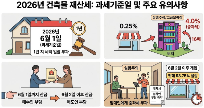 건축물 재산세의 과세기준일 및 유의사항