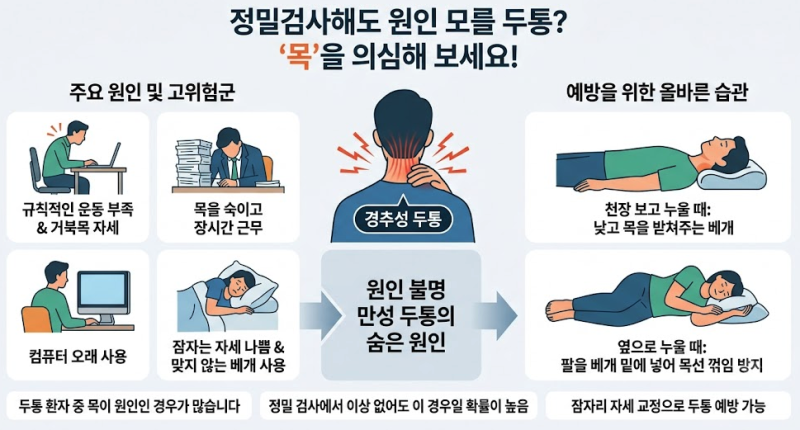 목운동 부족해도 두통 생긴다