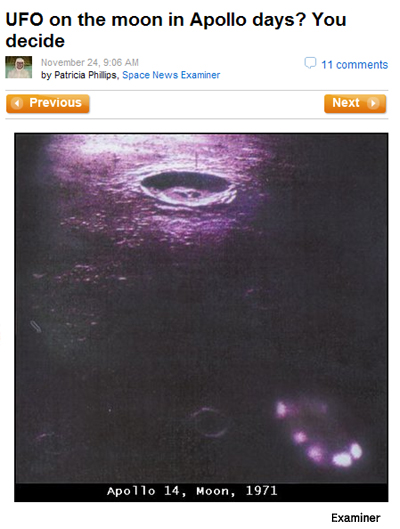 아폴로 14호 달 착륙 당시 촬영된 UFO? '아폴로 UFO 사진' 논란