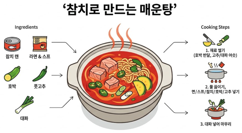 참치로 간단히 만드는 매운탕