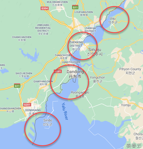 구글맵으로 구경해 본 중국 접경지역 - 잘 살리면 북한 경제에도 도움 될 수 있지 않을까?