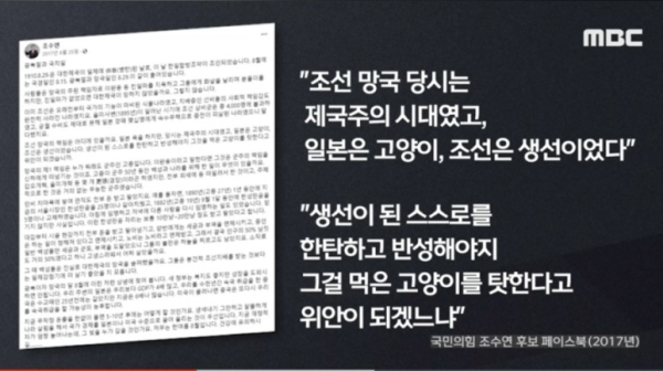 일제강점기가 더 살기 좋았을지도 모른다는 조수연 국민의힘 후보 - 친일파?