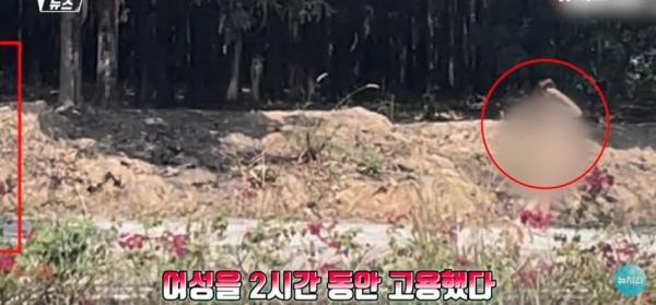 대낮에 도로서 포즈를 취하는 벌거벗은 여성으로 인해 벌어진 해프닝