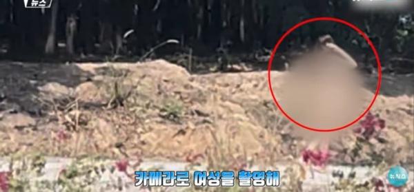 대낮에 도로서 포즈를 취하는 벌거벗은 여성으로 인해 벌어진 해프닝